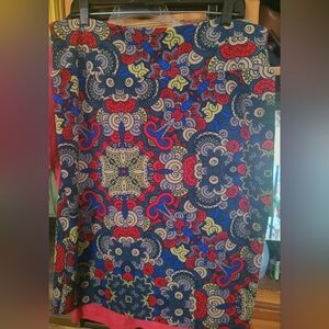 Colorful Patterned Skirt Lula Roe 1x-3x